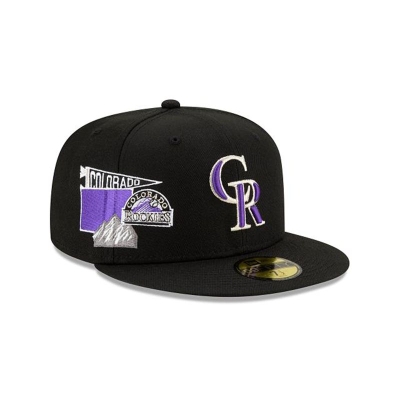 Sapca New Era Colorado Rockies MLB City Patch 59FIFTY Fitted - Negrii